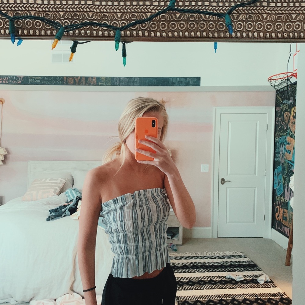blue life tube top